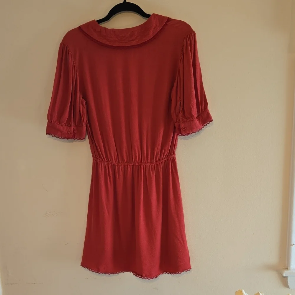 Sunday Best (Aritzia) collared  Red Mini Dress size 2 - Picture 5 of 8